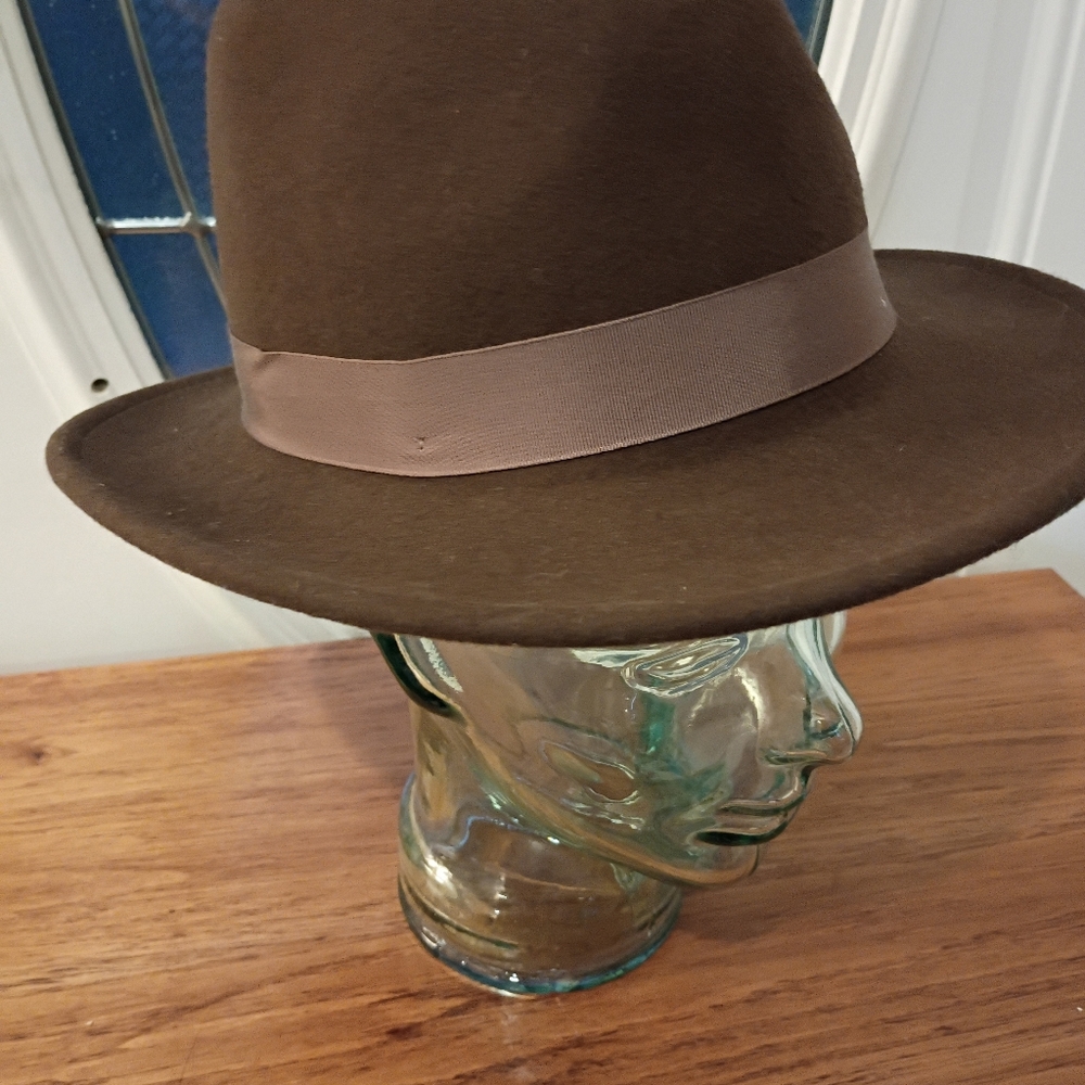 ORVIS VINTAGE MENS SZ M WOOL FELT LITE RIBBON FEDORA - Picture 3 of 9